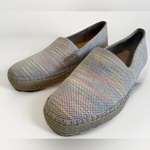 Dr Scholl’s Women’s 8 Woven Multicolor Pastel Platform Espadrilles Beach Comfort